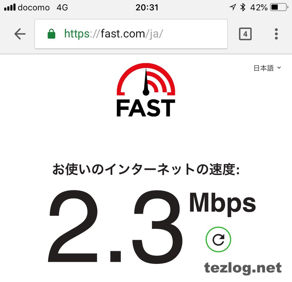 楽天モバイルの平日20時の通信速度2.3Mbps