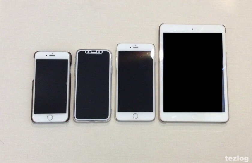 iphone X とiphone6s、iphone6sPlus、ipad mini3 サイズ比較