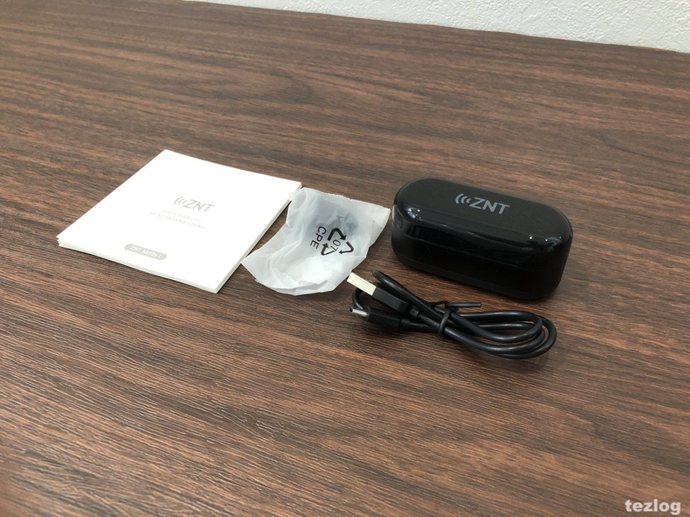 ZNT 完全ワイヤレスイヤホン AirFits 本体と付属品一式