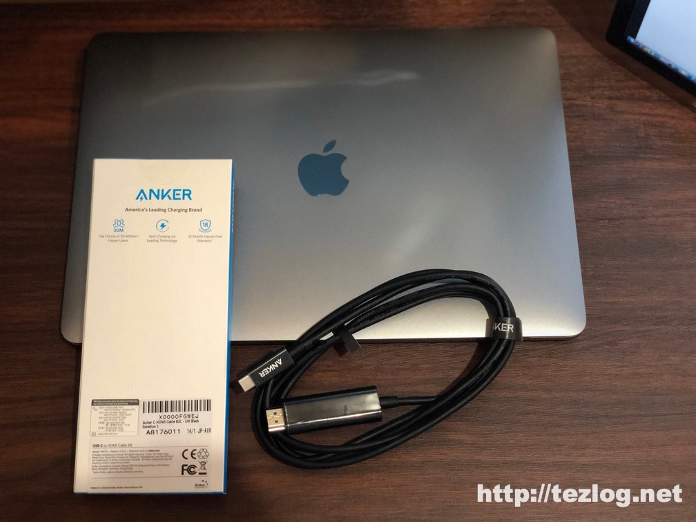 Anker USB-C to HDMIケーブル とMacbook Pro 2018 13インチ
