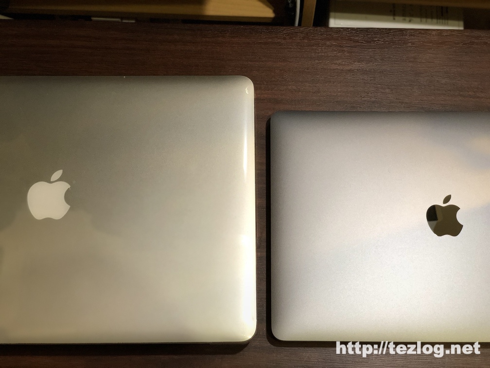 Macbook Pro 2018 13インチとMacbook Pro 2014Mid 15インチの比較
