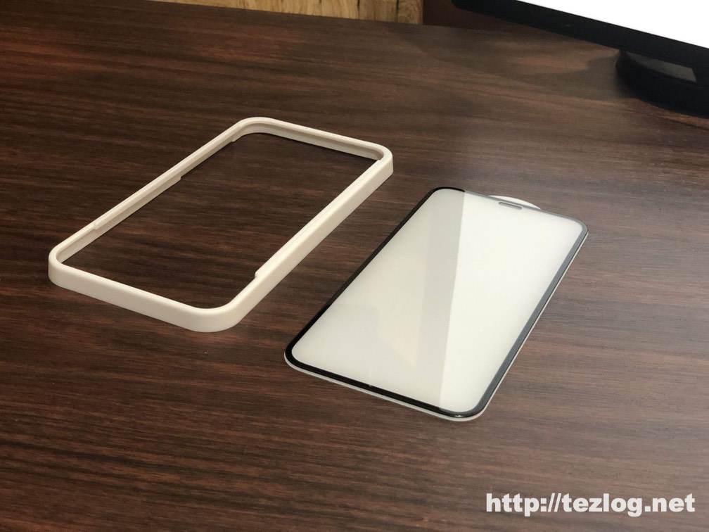 iPhone 11 Pro 用ガラスフィルム Nimaso ガイド枠付き全面保護フィルム