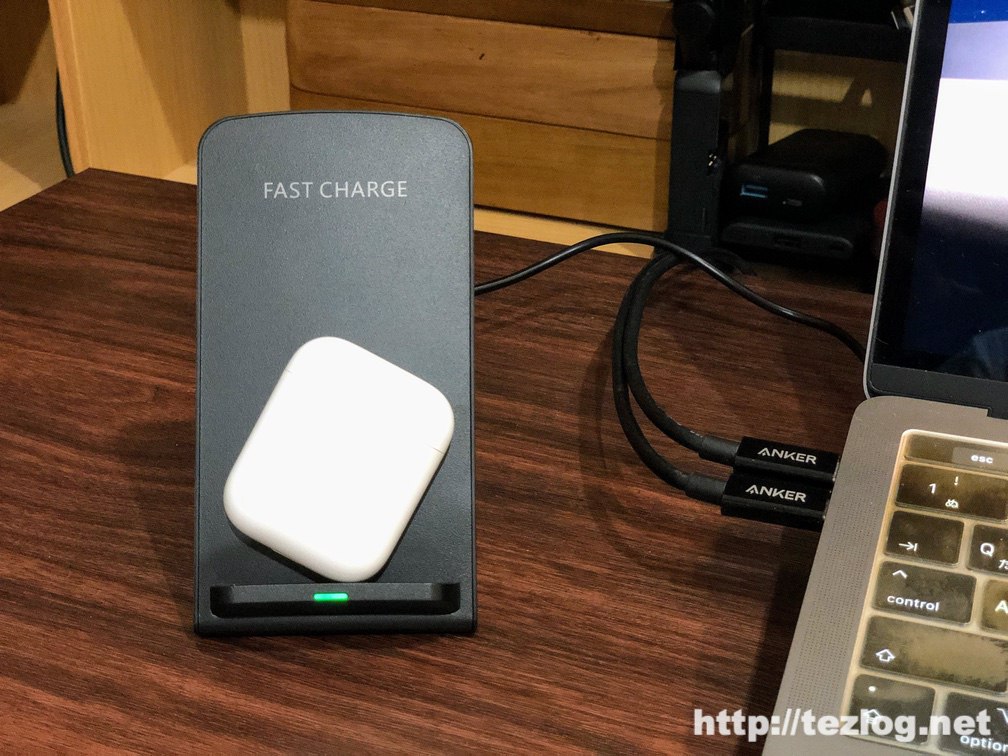 Seneo 急速ワイヤレス充電セット QC3.0アダプター付き Qi認証済み PA135A でAir Podsを充電