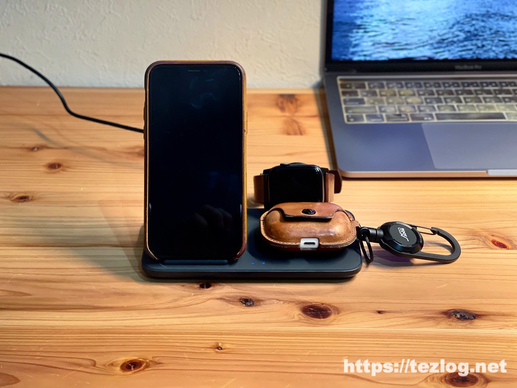 Anker PowerWave+ 3-in-1 stand with Watch Holder ワイヤレス充電器 Apple Watchホルダー付 iPhone 12 Pro Max・AirPods Pro・AppleWatchを3台同時充電