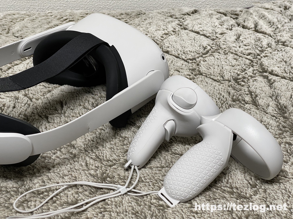 ブランドのギフト ZBRGX Oculus Quest 2 シリカゲルコントローラーカバー 信号をに妨害しない 取り付けが簡単 調整可能なハンドストラップ付きの高度なシリコンカバー 防塵 汚れ防止 衝突防止VRコントローラーハンドルカバー-2PCS うさぎの顔 ミルク