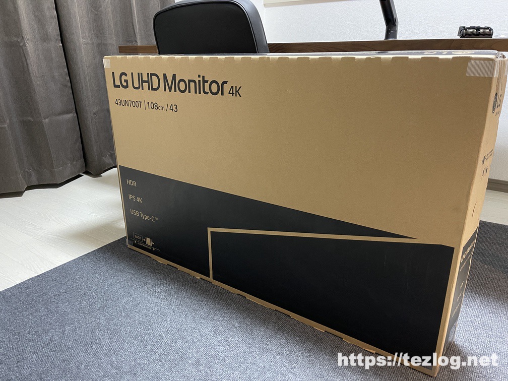 LG 42.5インチ 4K液晶モニター 43UN700Tパッケージ