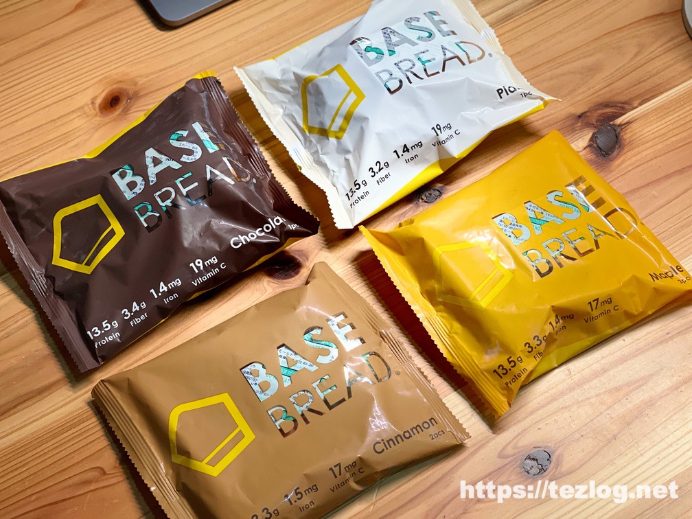BASE BREAD 4種 プレーン・チョコレート・シナモン・メープル