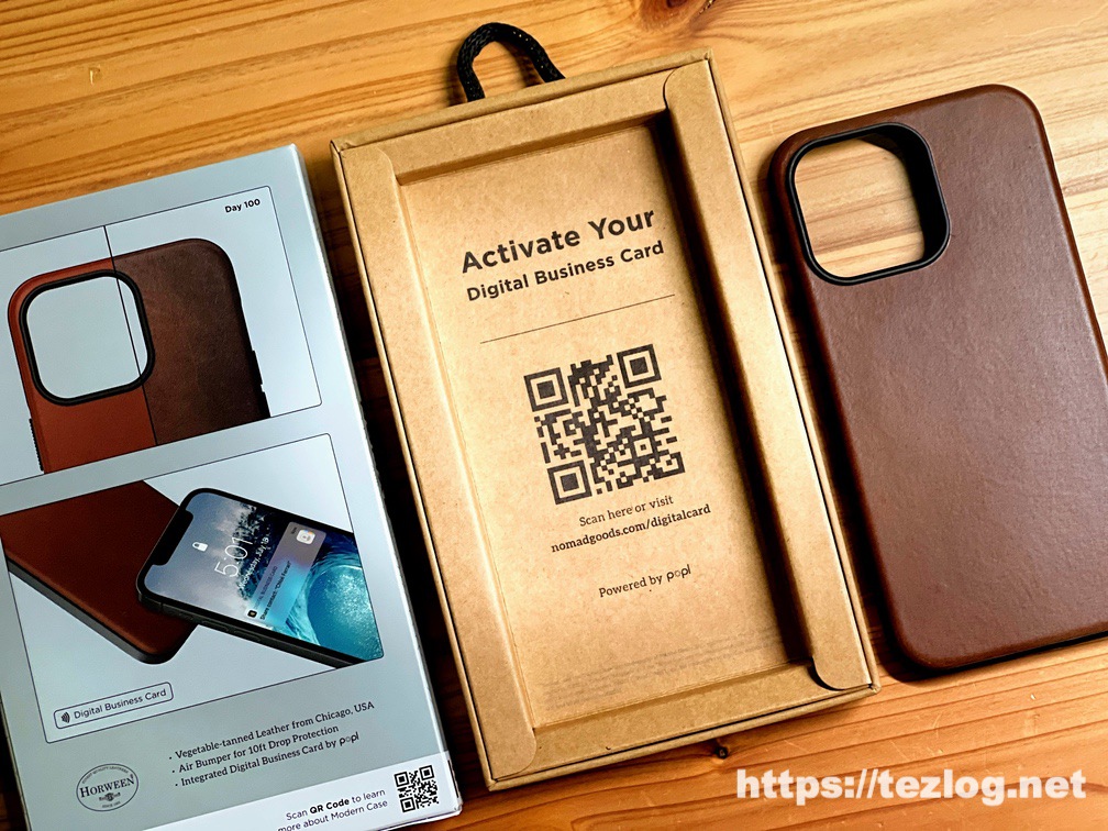 NOMAD Modern Leather Case iPhone 13 Pro Rustic Brown パッケージ開封