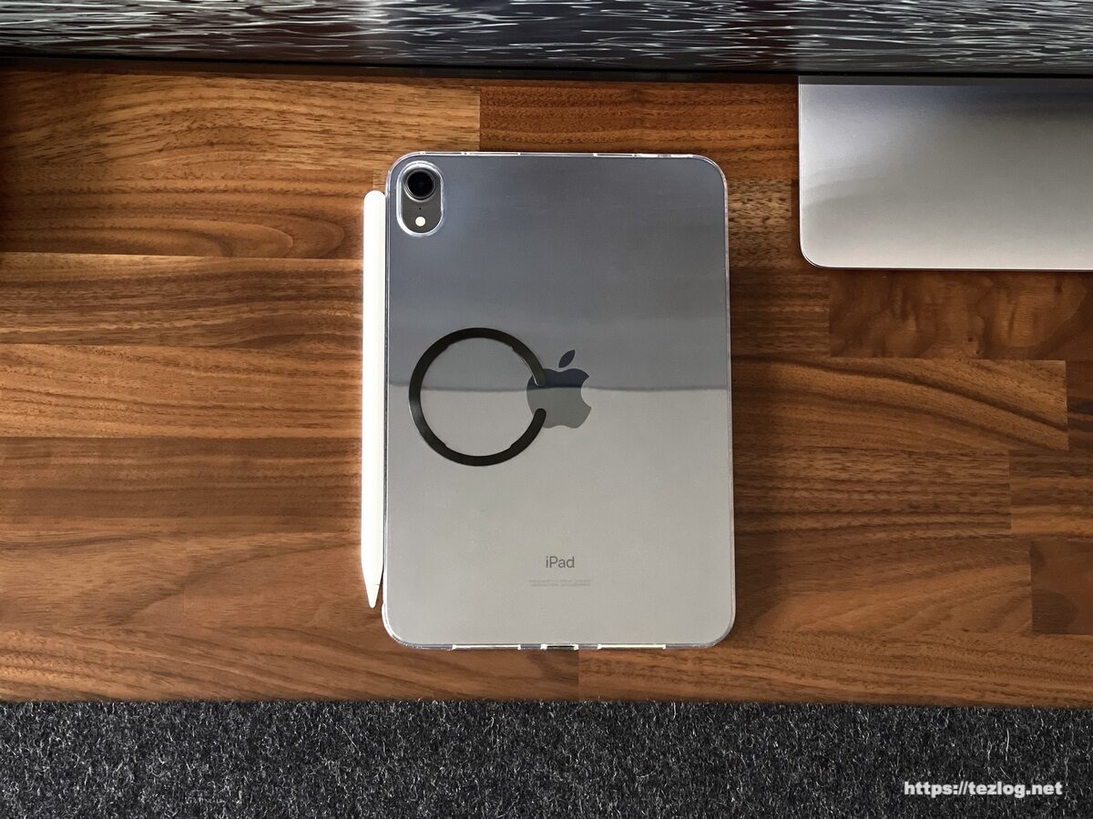 iPad mini 6 背面にESR Halo Lock ユニバーサルリング