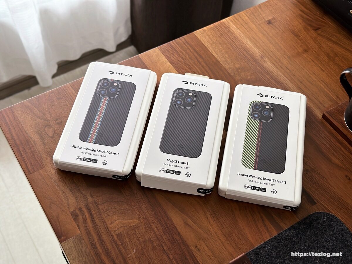 PITAKA MagEZ Case 3 iPhone 14 Pro 用 600D 黒/グレーツイル柄、600D 黒/グレー 序曲、600D 黒/グレー ラプソディー3種類 パッケージ