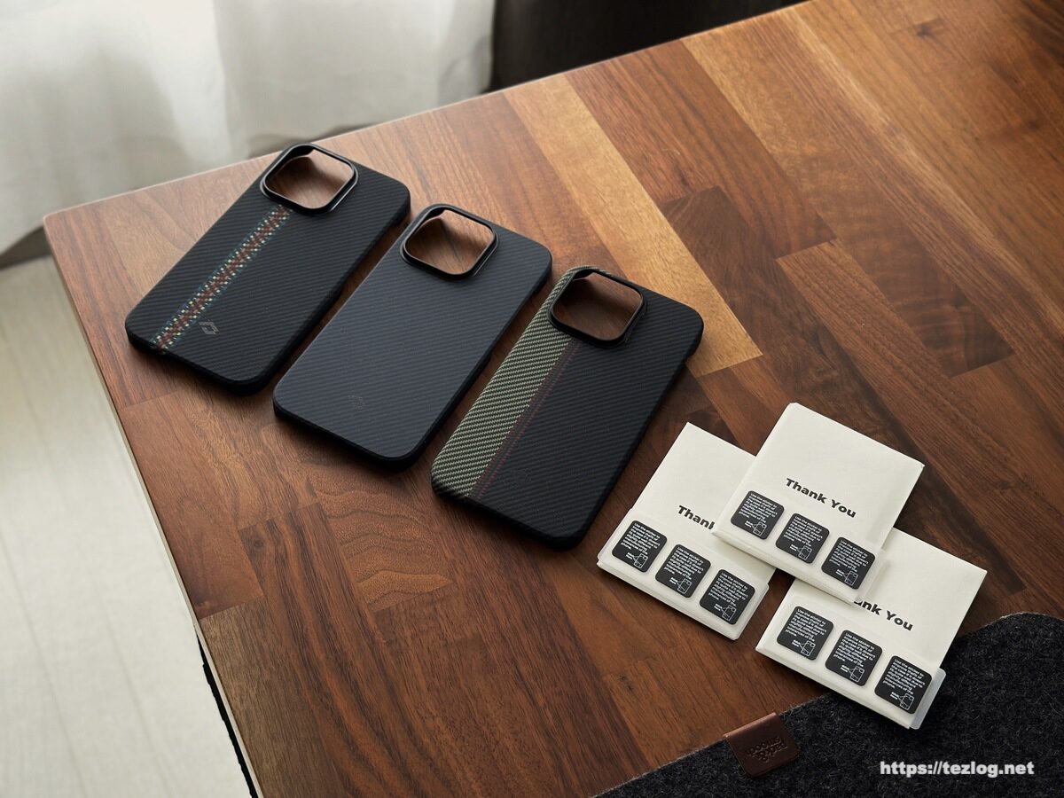 PITAKA MagEZ Case 3 iPhone 14 Pro 用 600D 黒/グレーツイル柄、600D 黒/グレー 序曲、600D 黒/グレー ラプソディー3種類、付属品一式