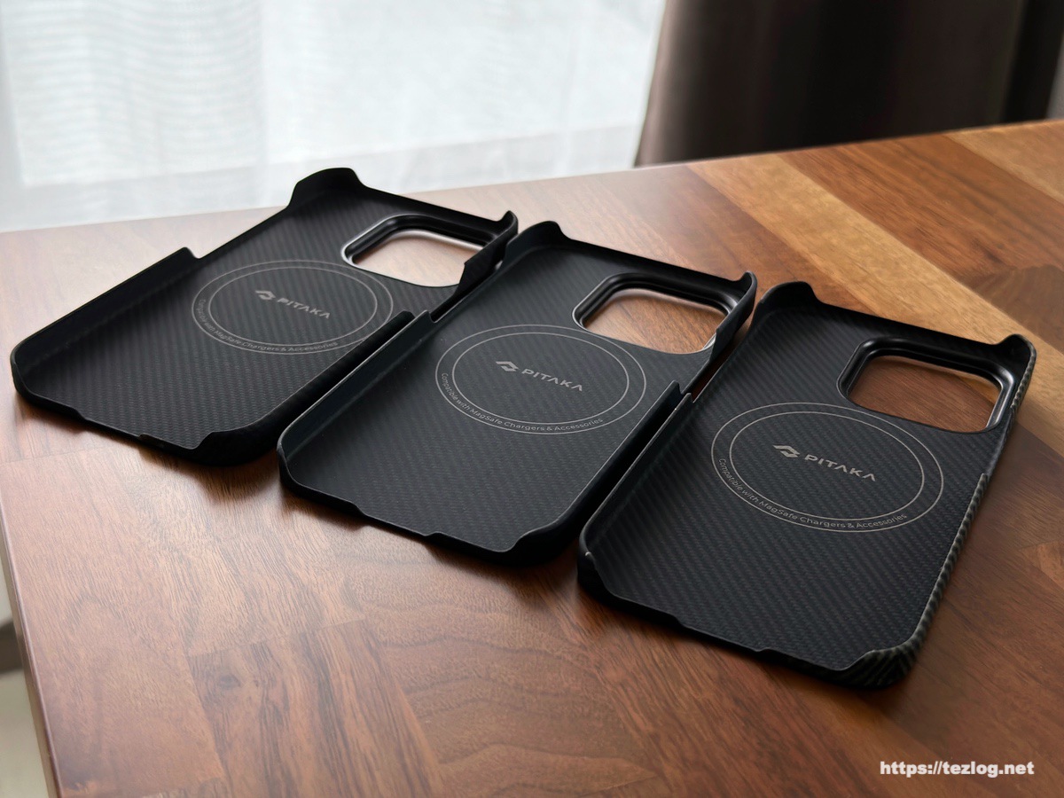 PITAKA MagEZ Case 3 iPhone 14 Pro 用 600D 黒/グレーツイル柄、600D 黒/グレー 序曲、600D 黒/グレー ラプソディー3種類 内側