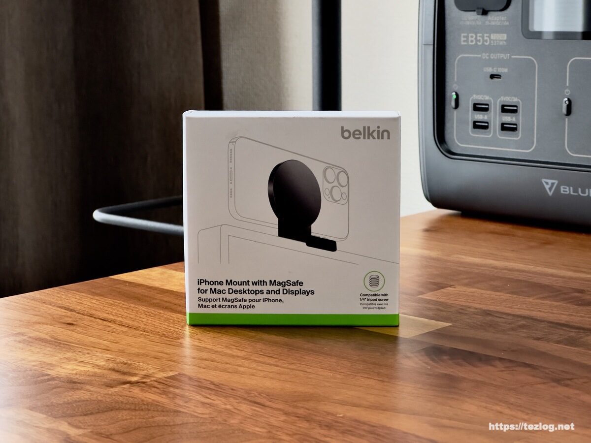 Belkin iPhone MagSafeマウント Mac連係カメラ対応 iMac / 外付けディスプレイ用 MMA007btGY パッケージ