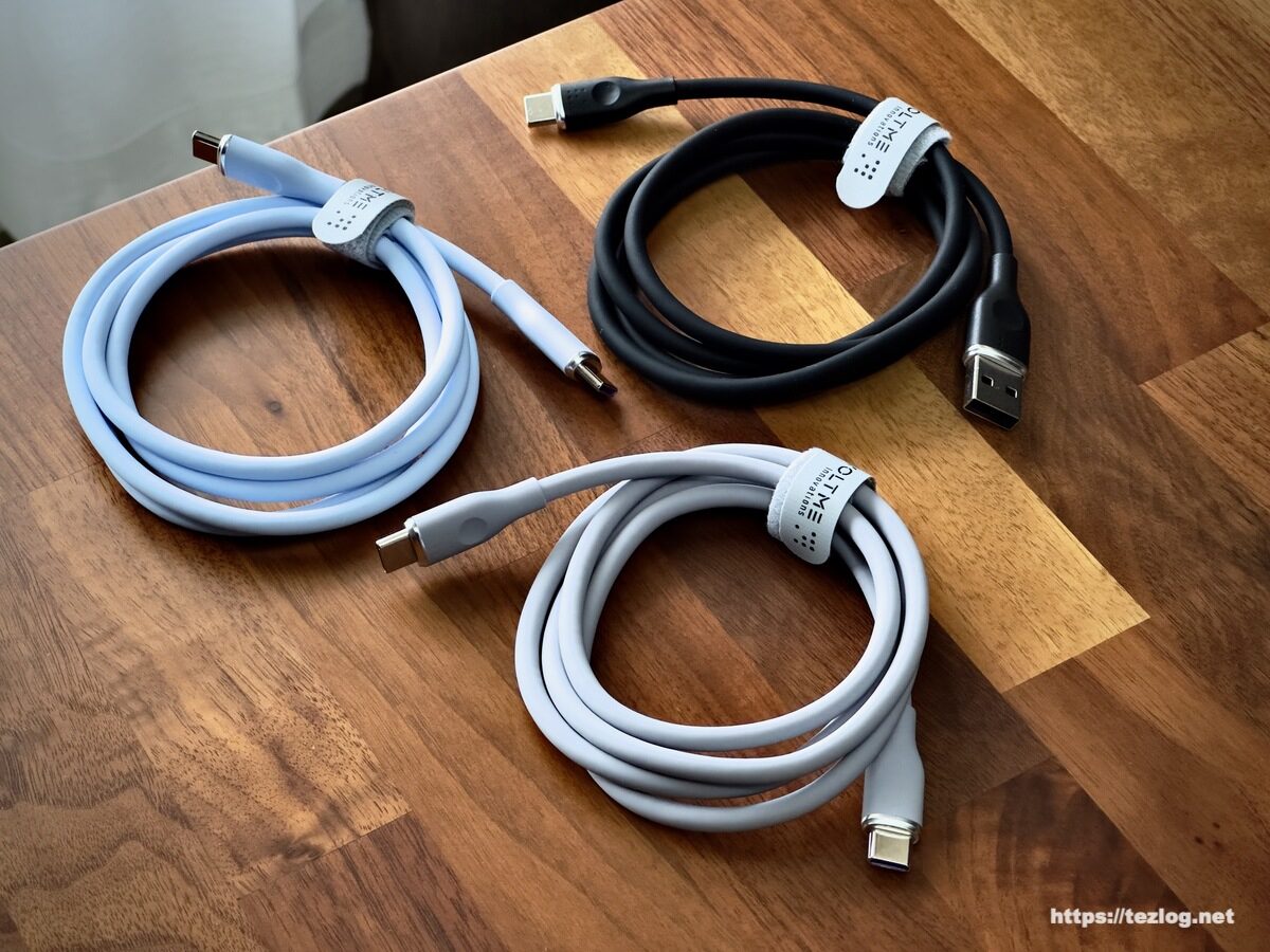 VOLTME USB-C ケーブル ブラック、グレー、ブルー