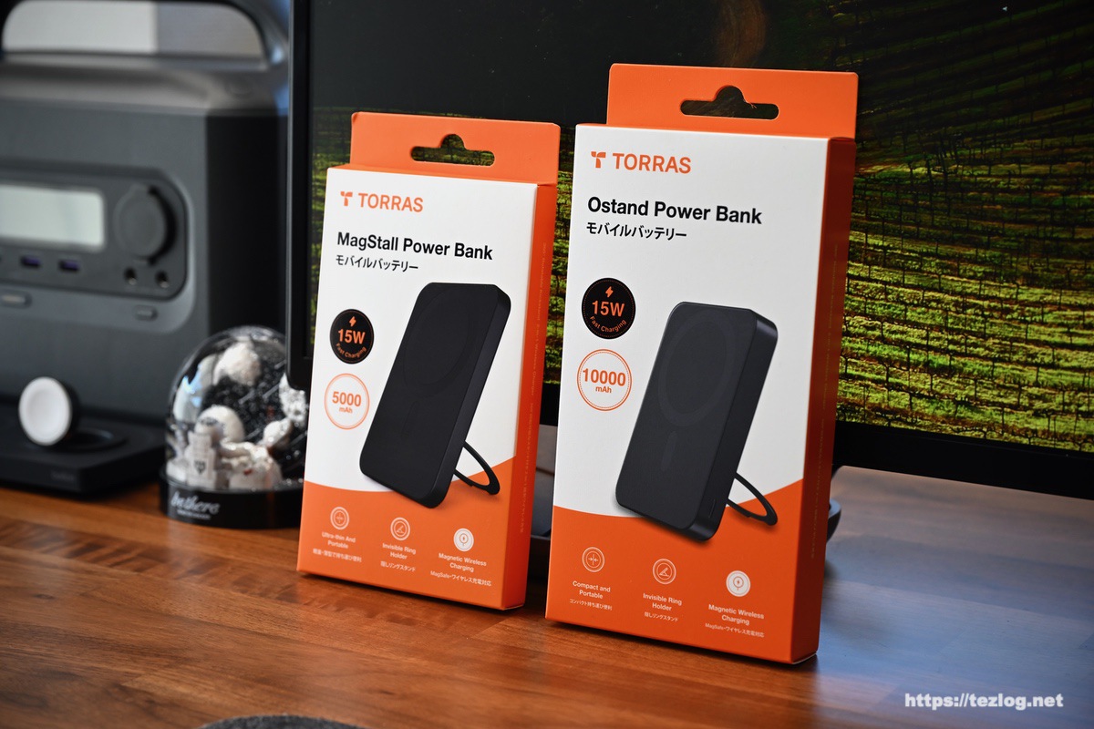 TORRAS Ostand MagSafe対応モバイル バッテリー 5,000mAh/10,000mAh パッケージ