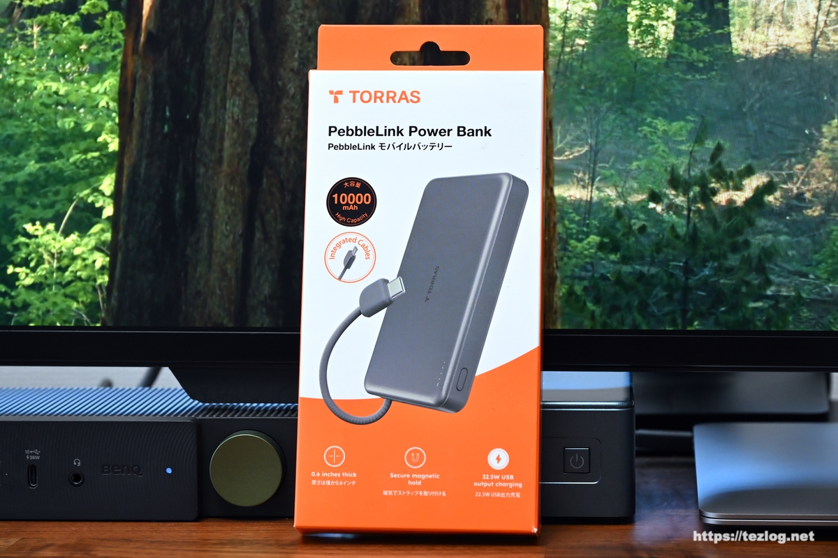 TORRAS PebbleLink USB Type-Cケーブル内蔵・マグネット式 モバイルバッテリー パッケージ