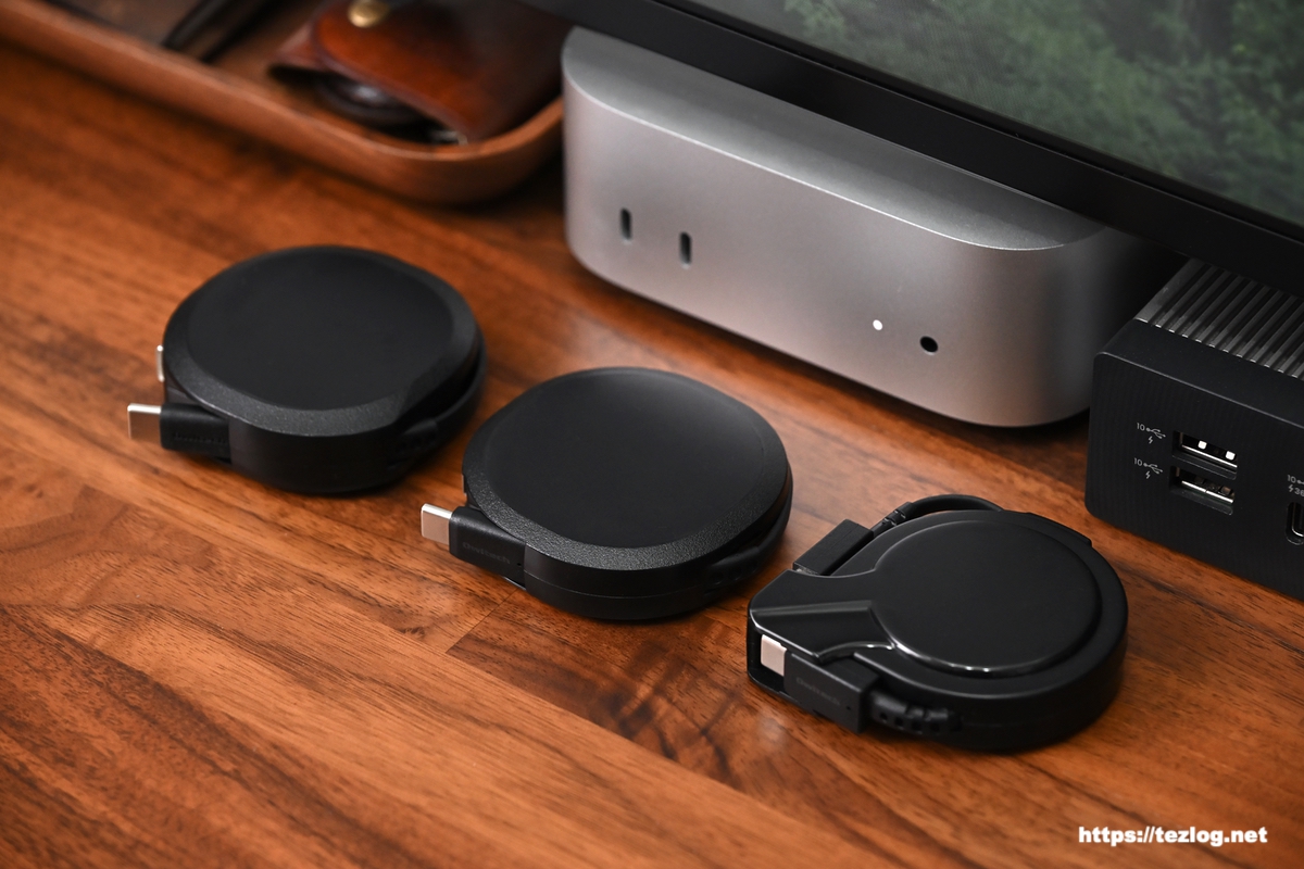 オウルテック 巻取り式 USB Type-C ケーブル katamaki C to CとC to A