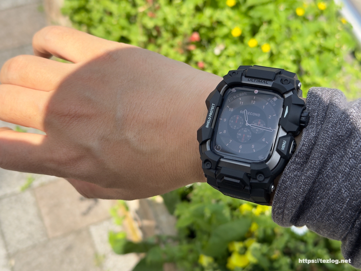 ULTIMAL コンパチブル Apple Watchバンド 「シールドプロテクトケースバンド」着用画像