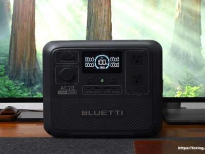 Bluetti AC70 正面・液晶オン