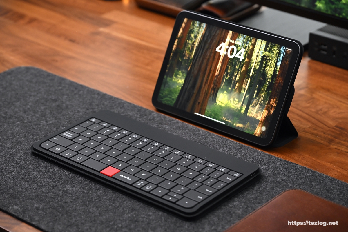 MOKIBO Fusion Keyboard ユニバーサルタイプ/mokibo フリーアングルカバー SLIM / iPad mini 6 横置きスタンドに変形1