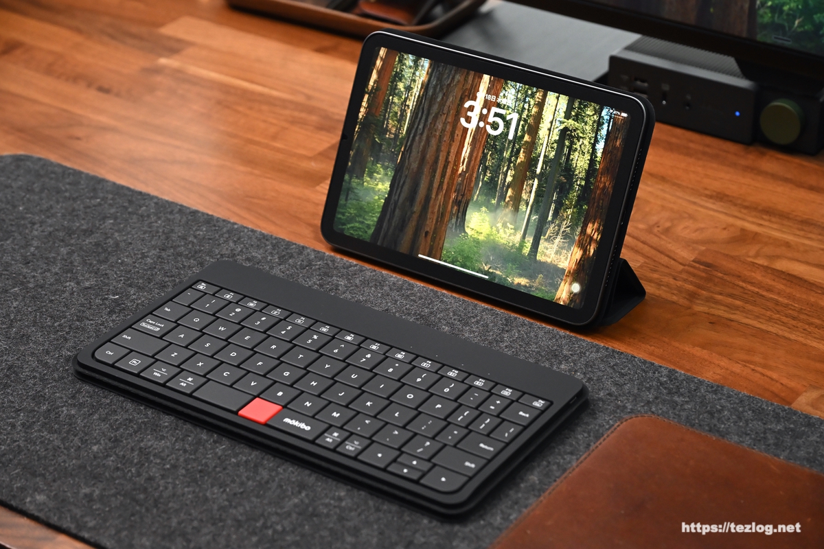 MOKIBO Fusion Keyboard ユニバーサルタイプ/mokibo フリーアングルカバー SLIM / iPad mini 6 横置きスタンドに変形1