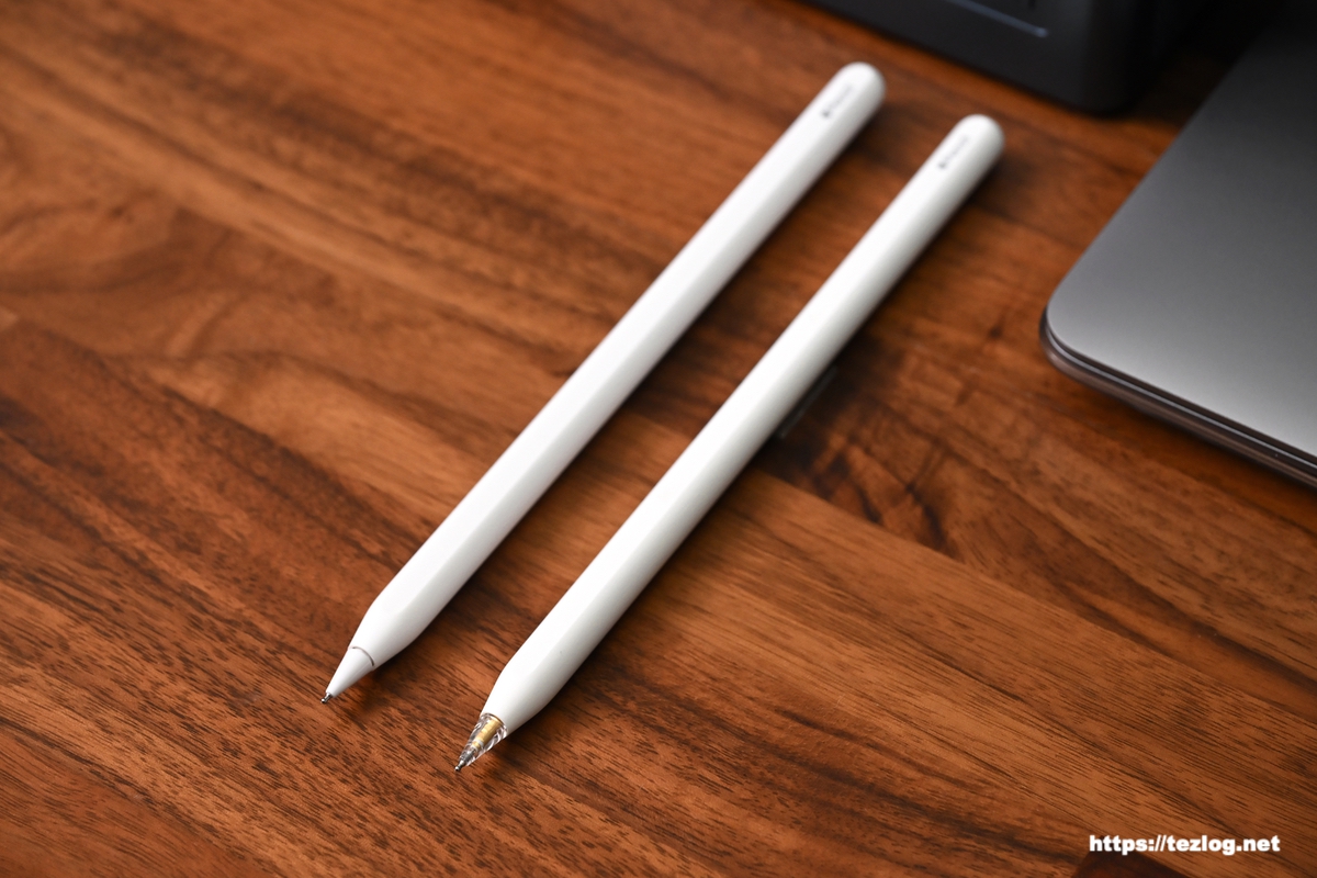 Project Comfy Pencil Tips BallPen ホワイトとクリアのペン先をApple Pencil 2に取り付け