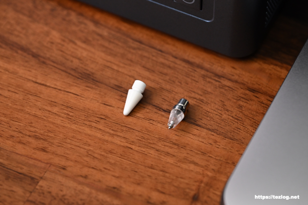 Project Comfy Pencil Tips Metal (メタル) ペン先とApple Pencil 2 純正のペン先の比較