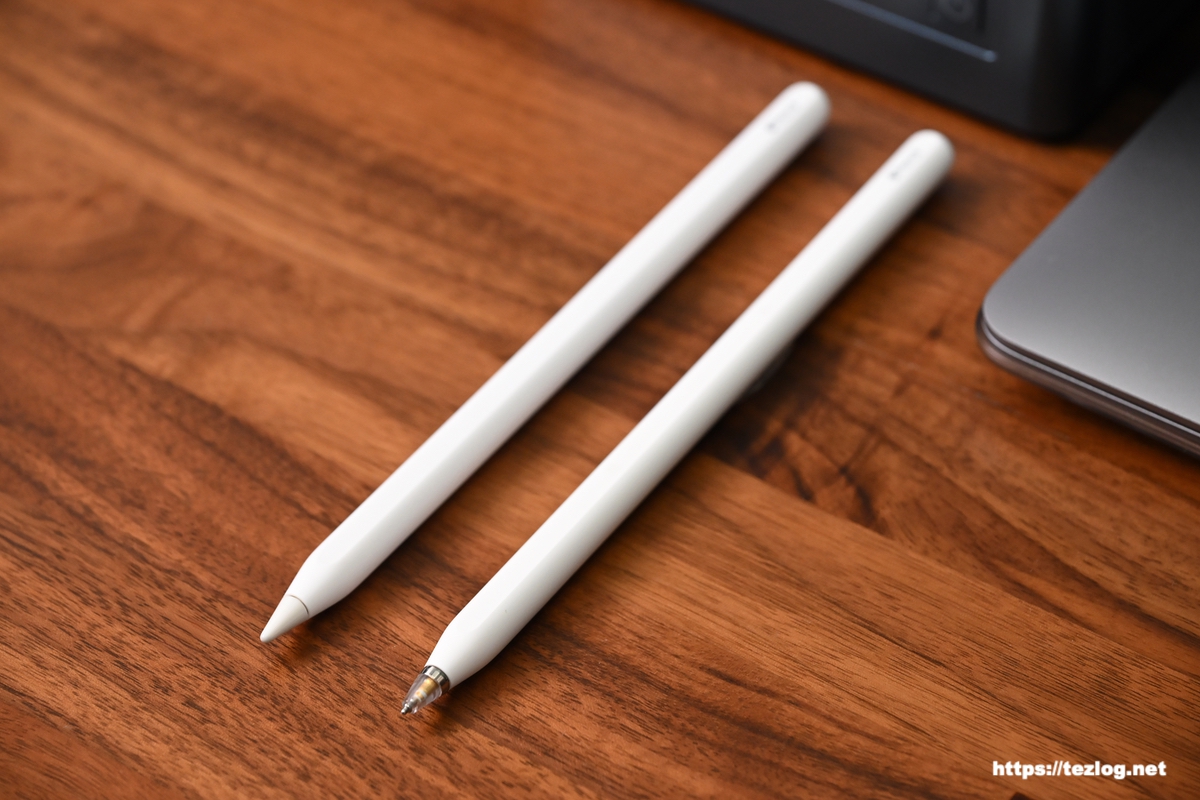 Project Comfy Pencil Tips Metal を取り付けたApple Pencil 2