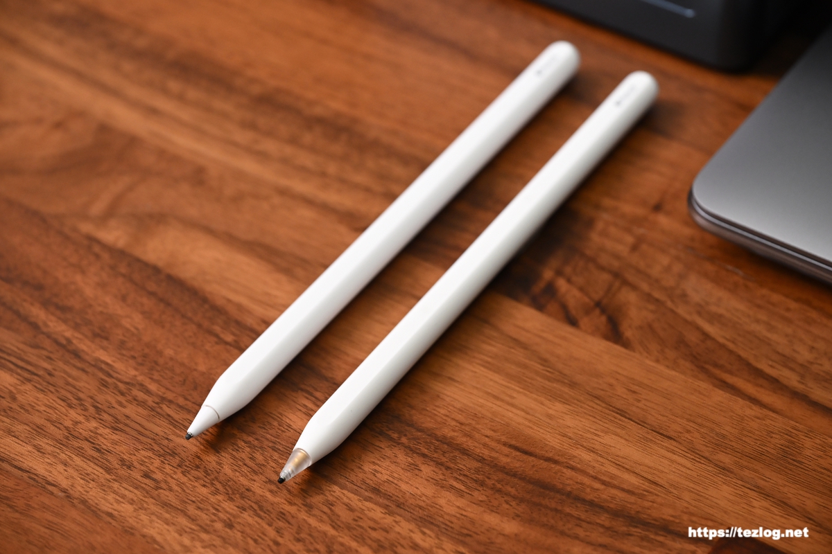 Project Comfy Pencil Tips PRO (ホワイト・クリア) を取り付けたApple Pencil 2