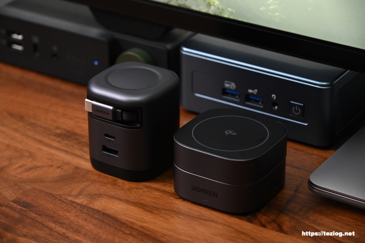 UGREEN Nexode 巻き取り式 USB-Cケーブル内蔵 充電器 65W