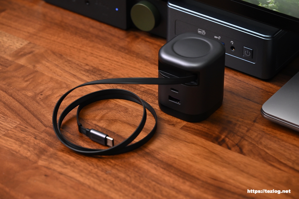 UGREEN Nexode 巻き取り式 USB-Cケーブル内蔵 充電器 65W 6