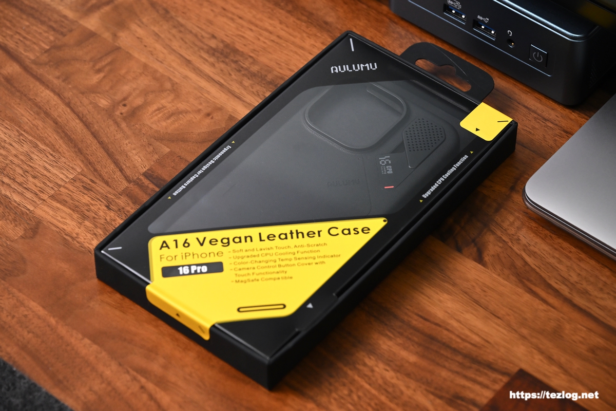Aulumu A16 ヴィーガンレザー iPhone 16 Pro ケース パッケージ