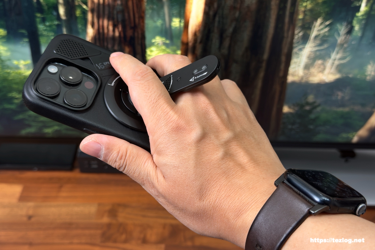 Aulumu A16 ヴィーガンレザー iPhone 16 Pro ケース / Aulumu G05 Air スマホスタンド 手に持つ補助にも。