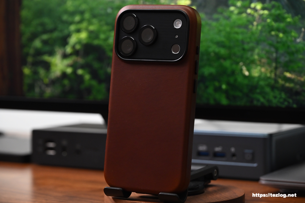 iPhone 17 Pro / SHIELDON ベーシックケース 本革レザー レトロコーヒー / SeGinn カメラレンズカバー アルミ合金＋強化ガラス製