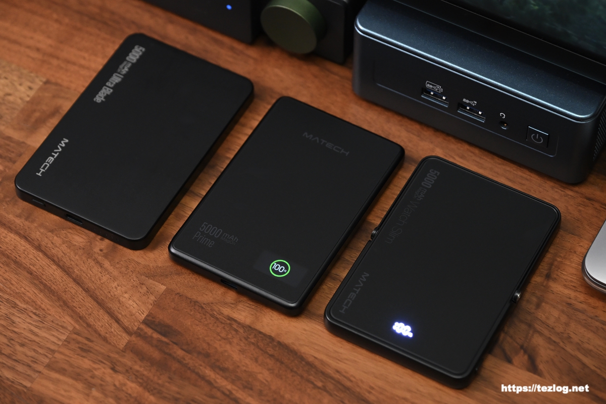 MATECH Qi2対応 5,000mAh モバイルバッテリー 3種類