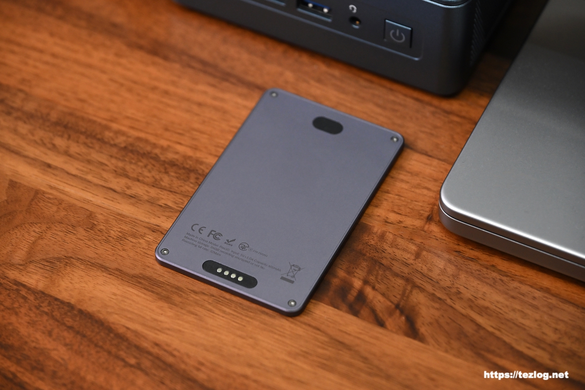 FOSMET X Note Rec10 AI ボイスレコーダー 背面