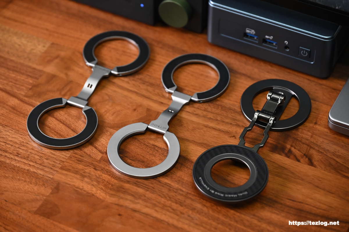 左から、Dual Magic Ring Rev・Dual Magic Ring・Dual Magic Ring Pro。