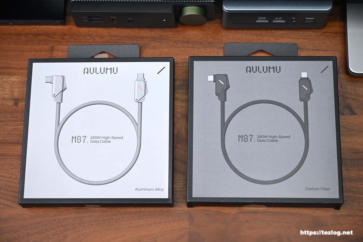 Aulumu M07 240W USB-C to USB-C ケーブル ブラック/カーボン・グレー/アルミニウム合金 パッケージ