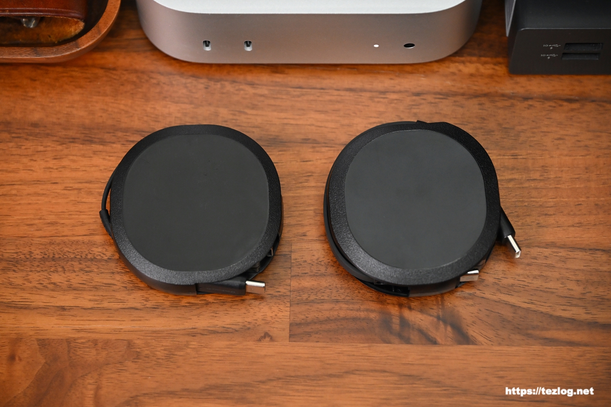 オウルテック 片引き巻取り式 USB Type-C ケーブル katamaki C to C 90cmタイプと120cmタイプの比較