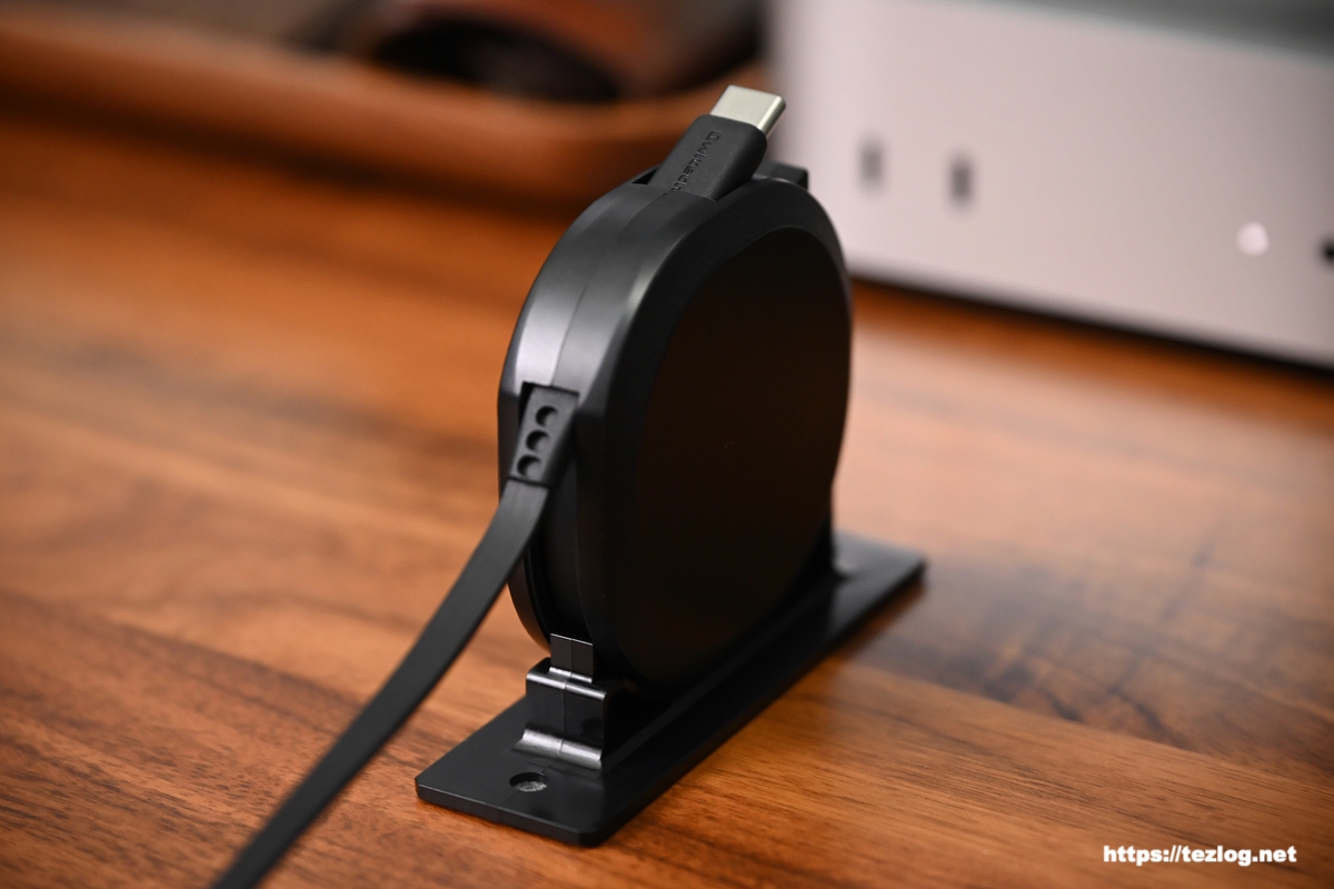 オウルテック 片引き巻取り式 USB Type-C ケーブル katamaki C to C 120cm スタンド付き